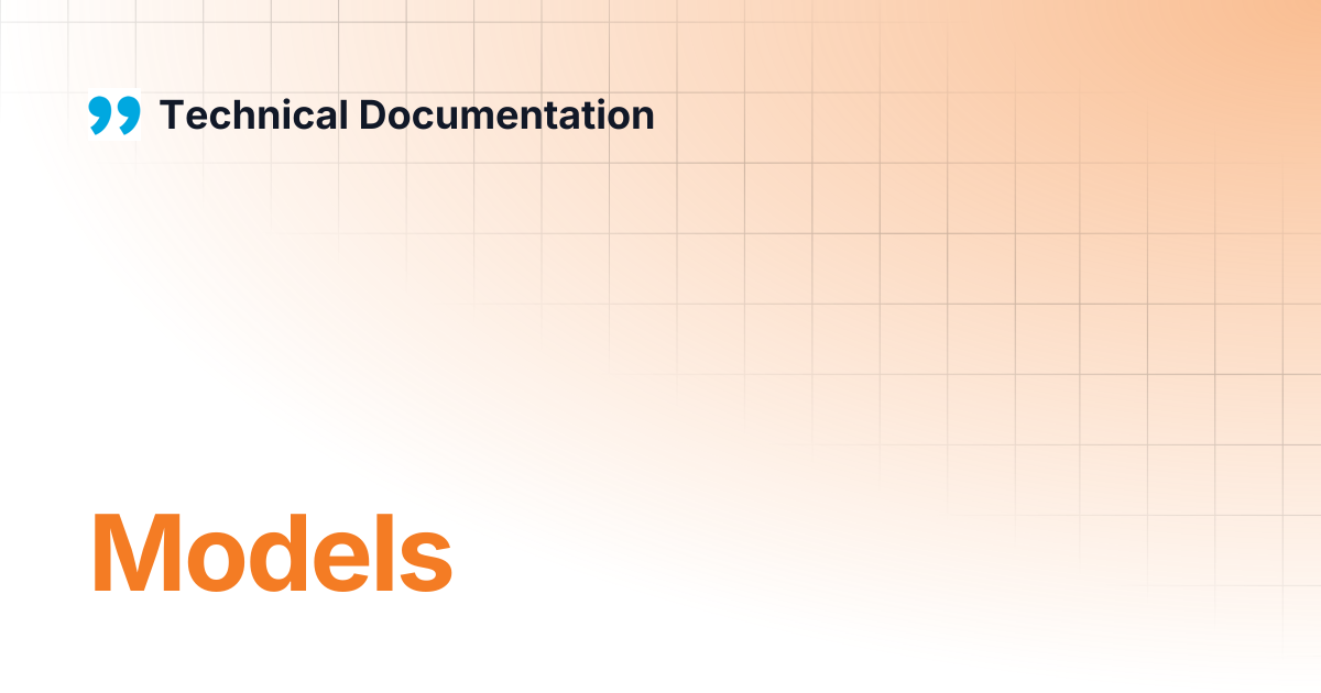 Models | ENGLISH - version 2.2 | Technical Documentation