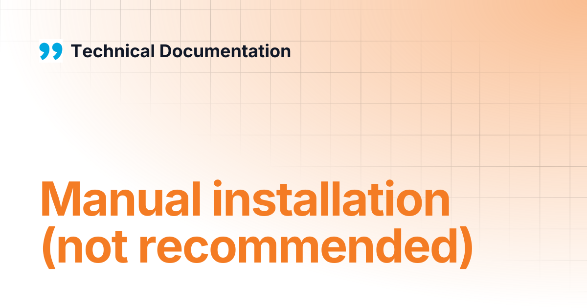 Manual installation (not recommended) | ENGLISH - version 2.2 ...