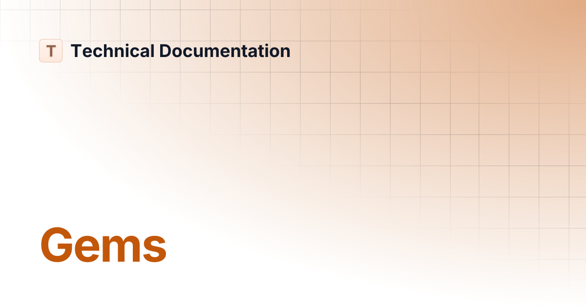 Gems | ENGLISH - version 2.4 | Technical Documentation