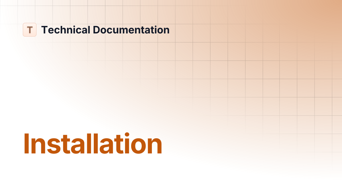 Installation | ENGLISH - version 2.4 | Technical Documentation