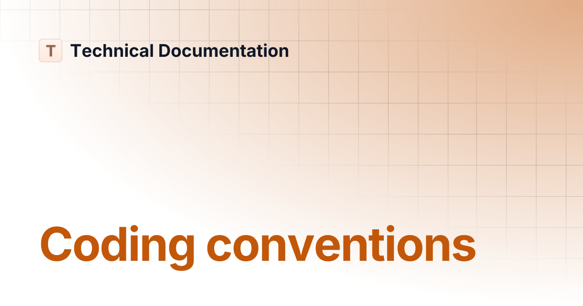 Coding conventions | ENGLISH - version 2.3 | Technical Documentation